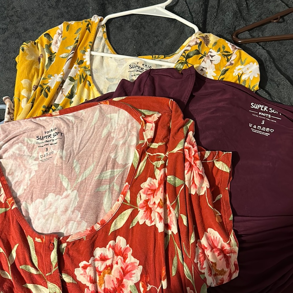 Lot of 3 Super Soft blouses/shirts from torrid